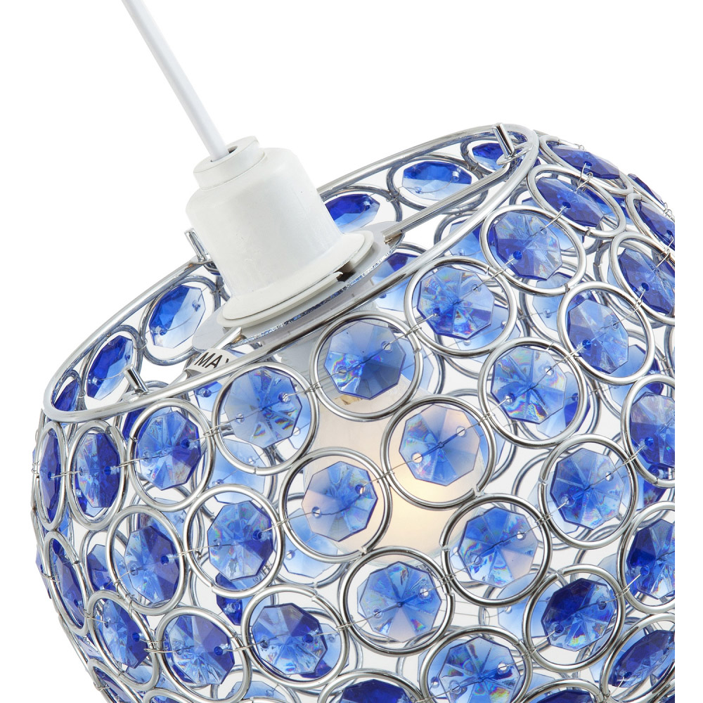 Happy Homewares Round Globe Small Blue Acrylic Bead Jewels Pendant Shade Image 6