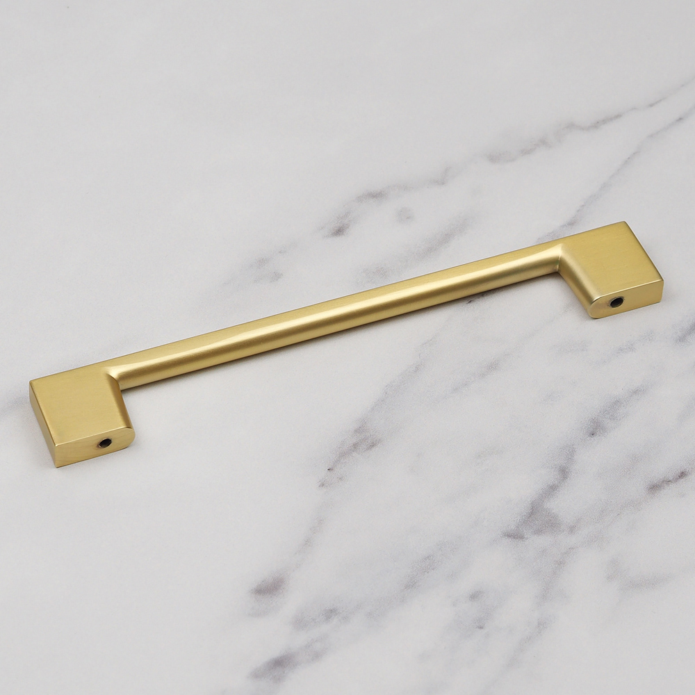 Handle & Home Brushed Brass Square D Handle 160mm Image 5