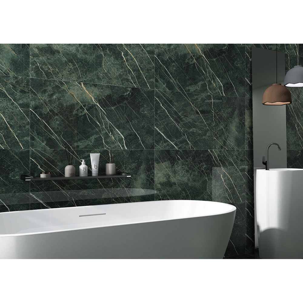 Top Ceramics Green Marble Effect High Gloss Porcelain Wall Tile 1200 x 600mm Image 7