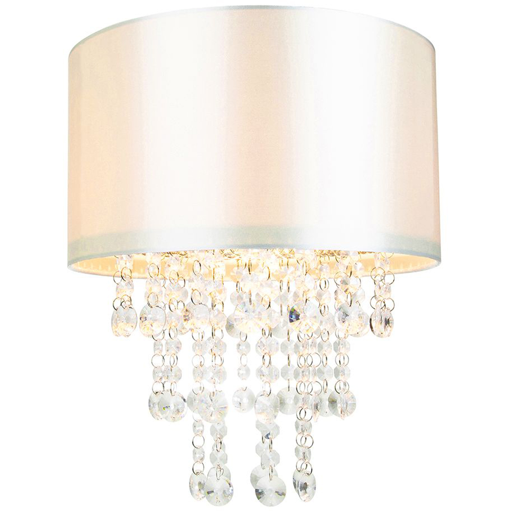 Happy Homewares Cream Satin Fabric Pendant Light Shade Image 2