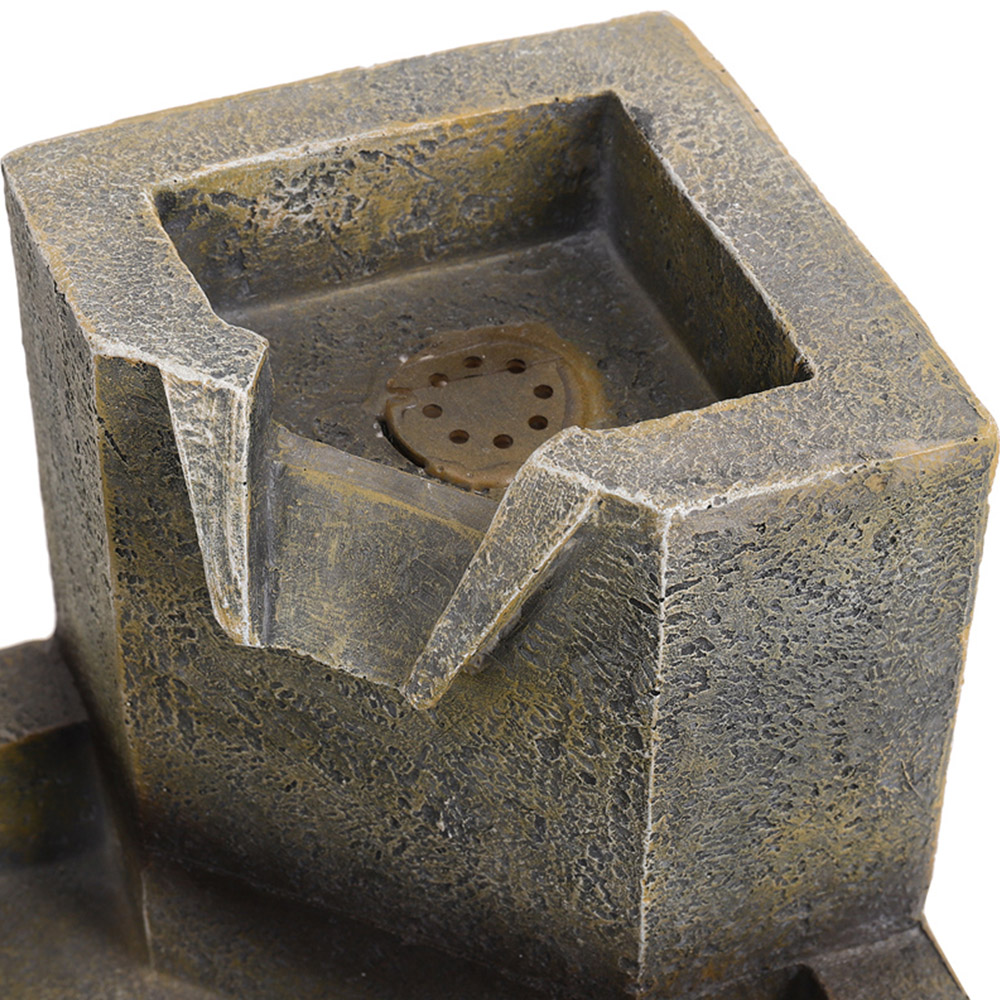 Living and Home 3-Tier Solar Rustic Garden Fountain with LED Lights Image 6