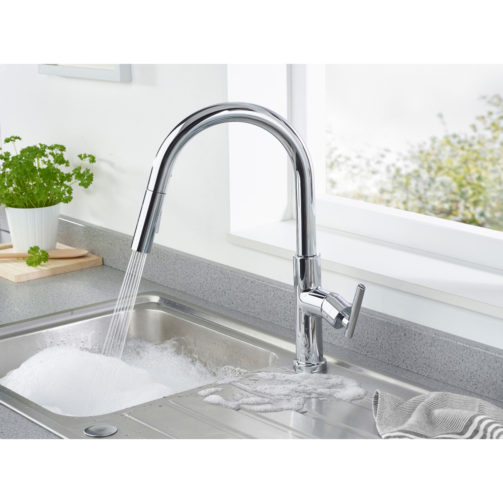 Bristan Jule Chrome Pull Out Kitchen Mono Sink Mixer Tap Image 5