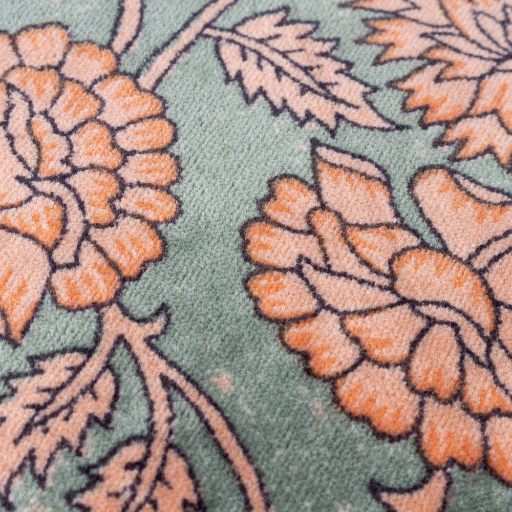 Paoletti Marisa Floral Cotton Velvet Cushion Petrol Image 5