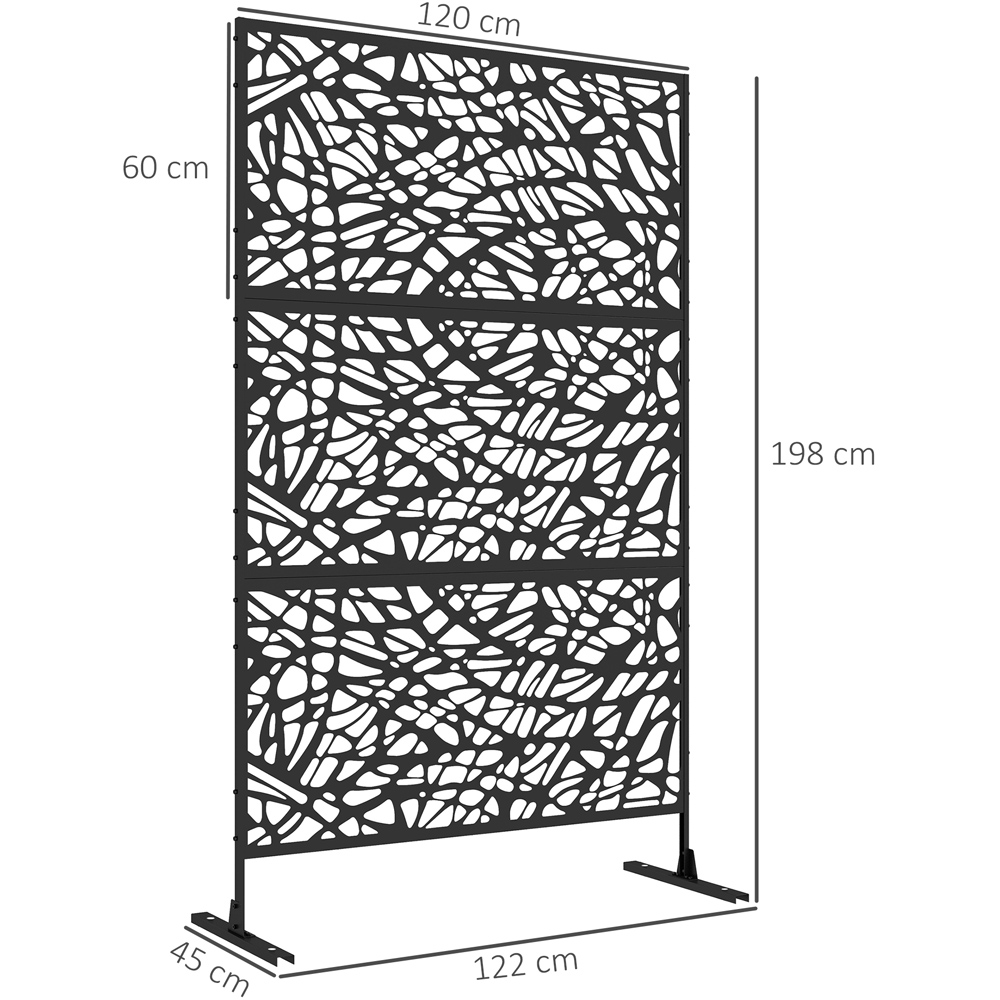 Outsunny 6.4 x 4ft Black Twisted Lines Outdoor Privacy Screen Image 7