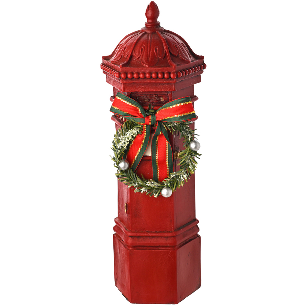 The Seasonal Gift Co Regal Tidings Red Post Box Christmas Ornament 30cm Image 3