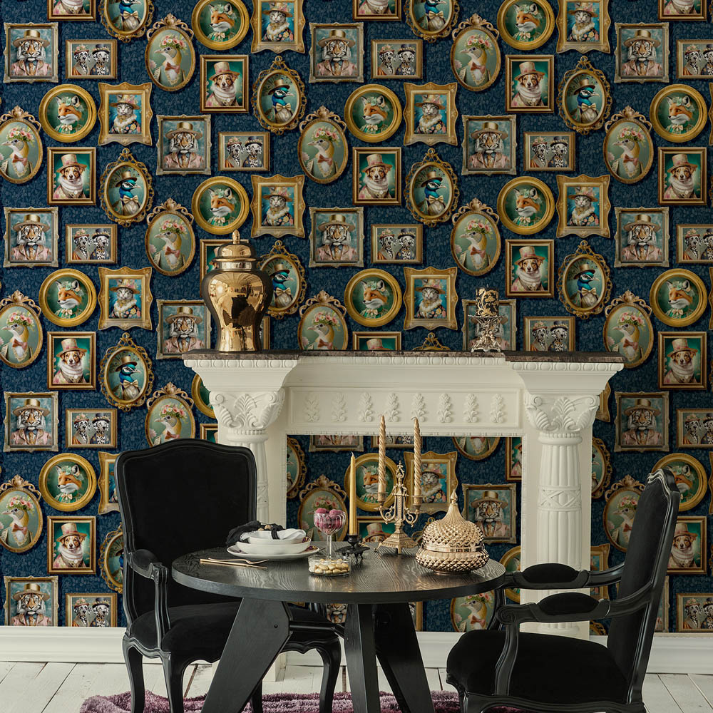 Holden Decor Regal Beasts Navy Wallpaper Image 3