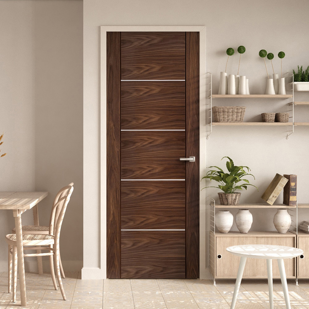 Venice Walnut Fully Finished 5 Panel Internal Door 1981 x 762 x 35mm Image 2