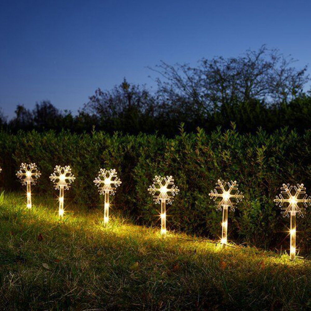Marco Paul Warm White LED Snow Decor Stakes 8 Pack Image 3