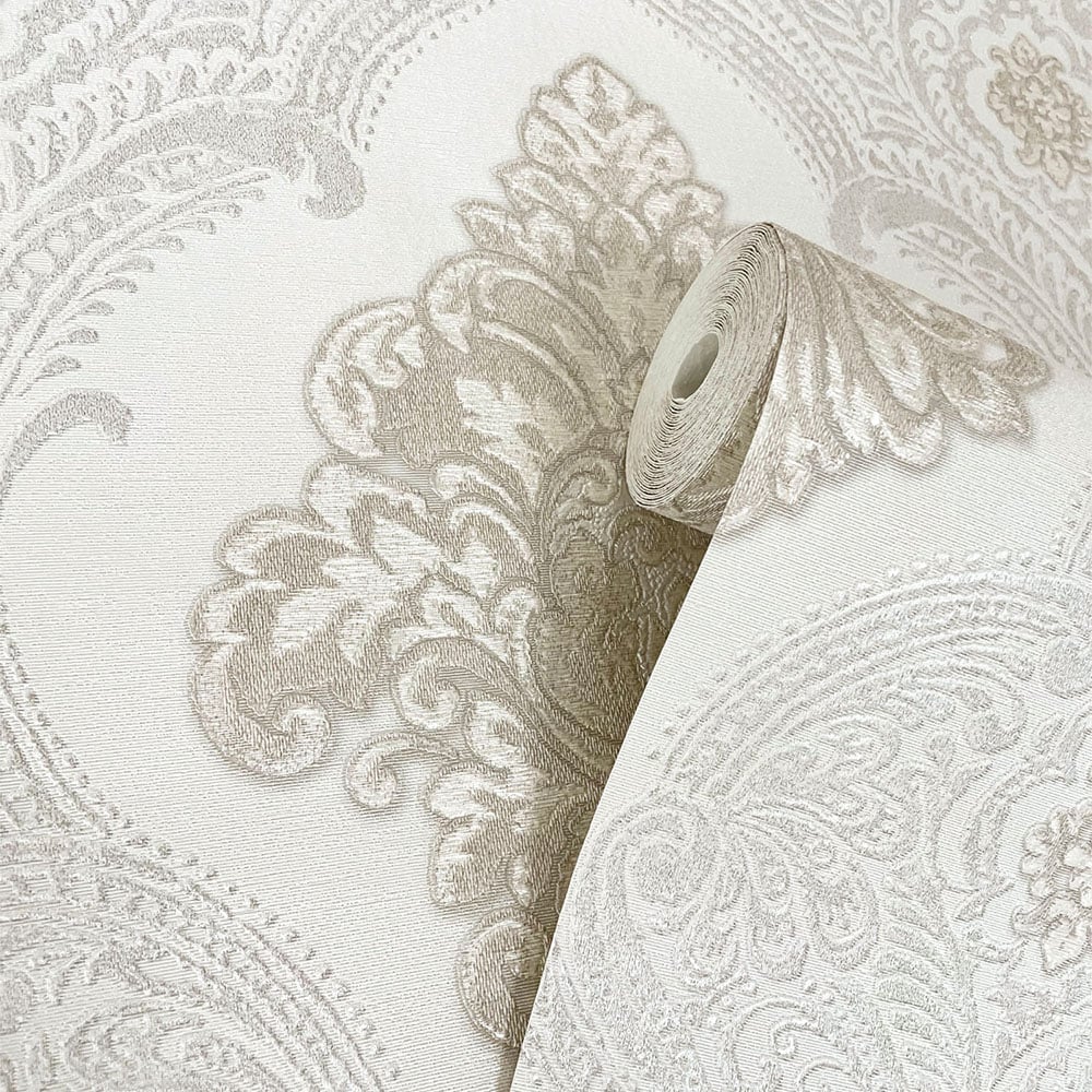 Rasch Ravella Damask Neutral Wallpaper Image 2