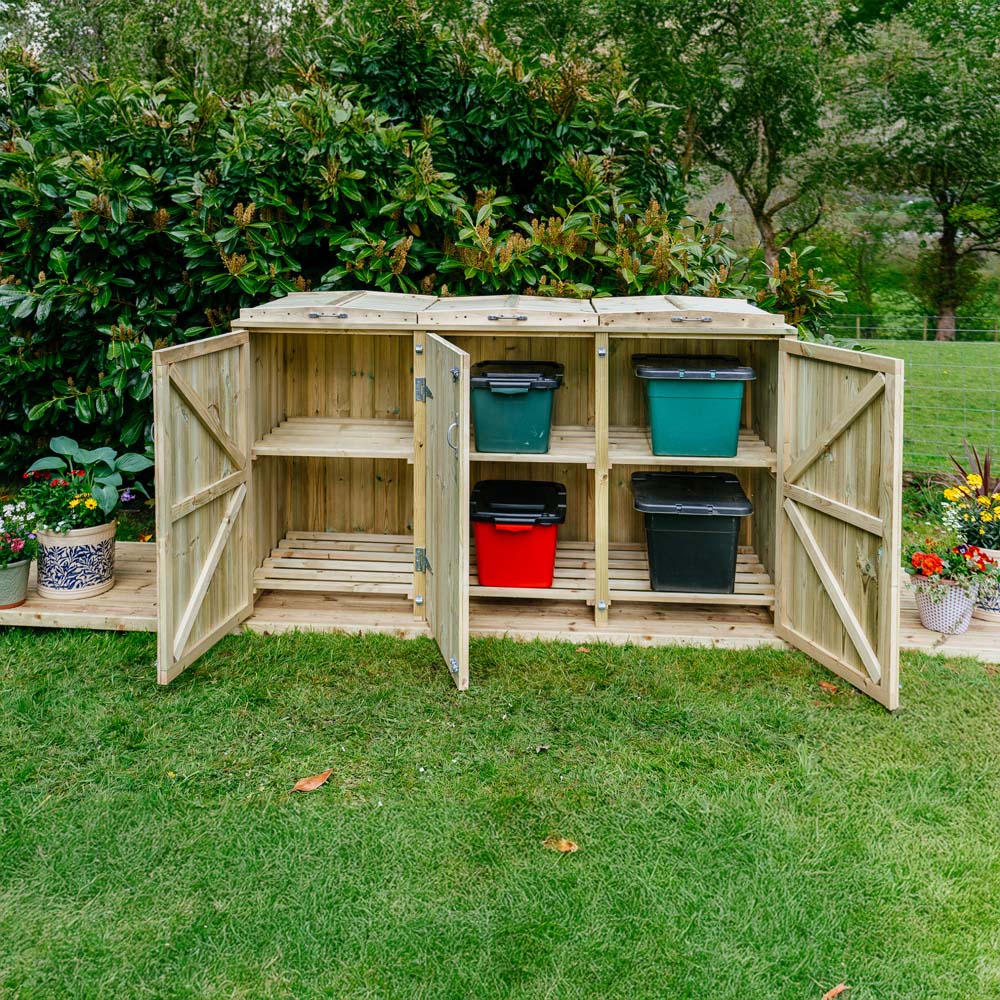 The Garden Village Shireburn 6 Recycle Box Storage Shed Image 8