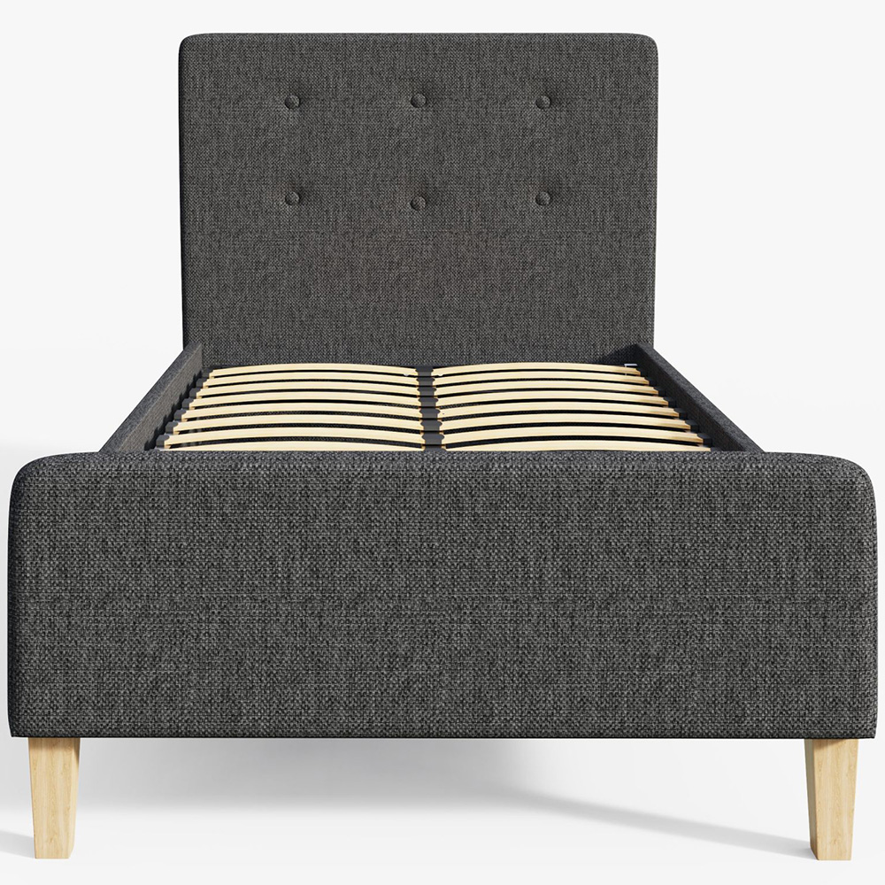 GFW Ashbourne Single Grey Bed Frame Image 4