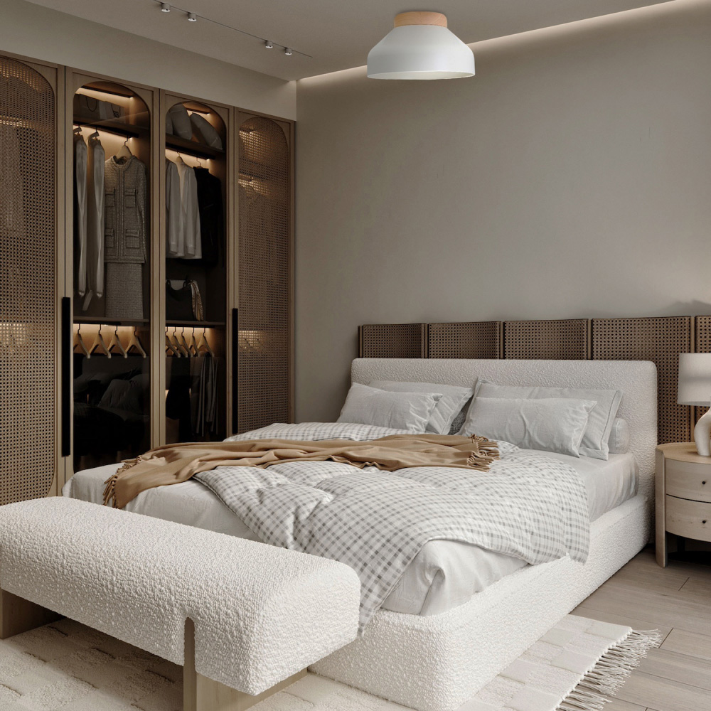 Happy Homewares Muted Dove Grey Contemporary Scandinavian Designed Semi-Flush Ceiling Light Image 2