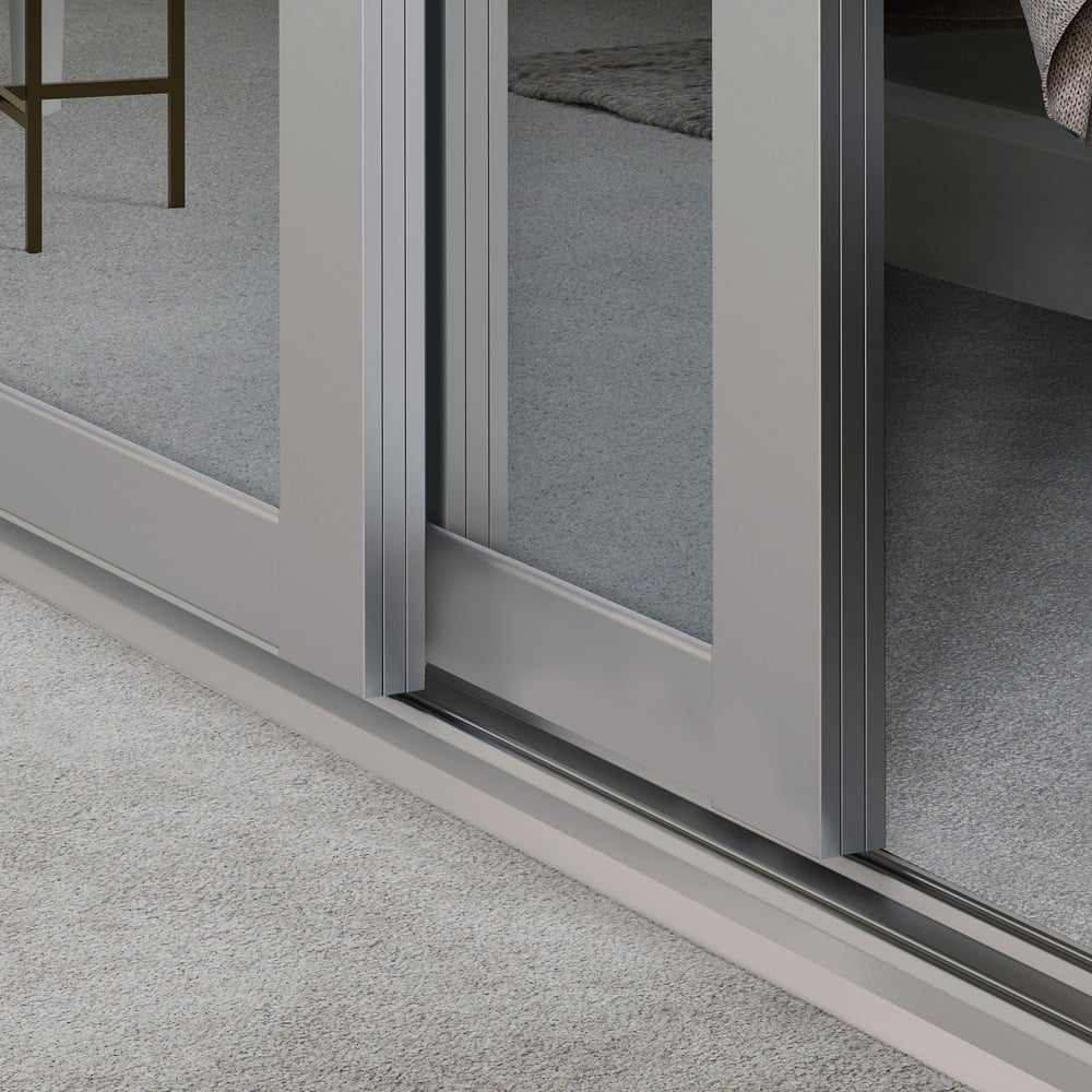 Spacepro Shaker 3 Panel Cashmere frame Mirror Sliding Door 2220 x 762mm Image 4