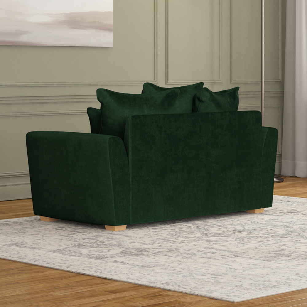 Wendleberry 2 Seater Forest Green Plush Velvet Scatter Back Sofa Image 6