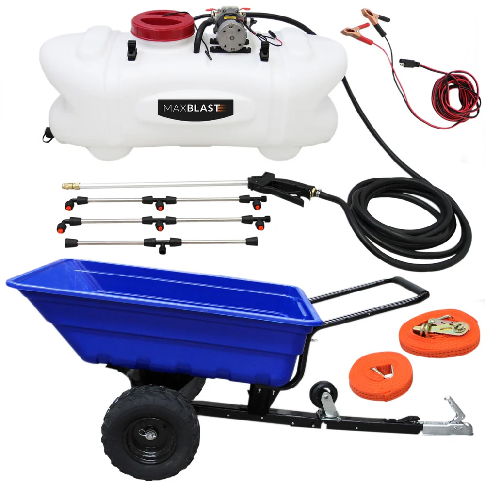 MonsterShop Maxblast 12V Off Road ATV Trailer and Sprayer 60L Image 1