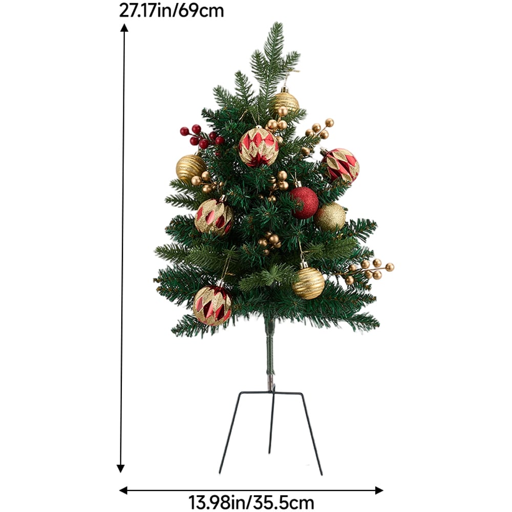Living and Home Pre-Lit Artificial Christmas Tree with Baubles and Berries 2.3ft 2 Pack Image 8
