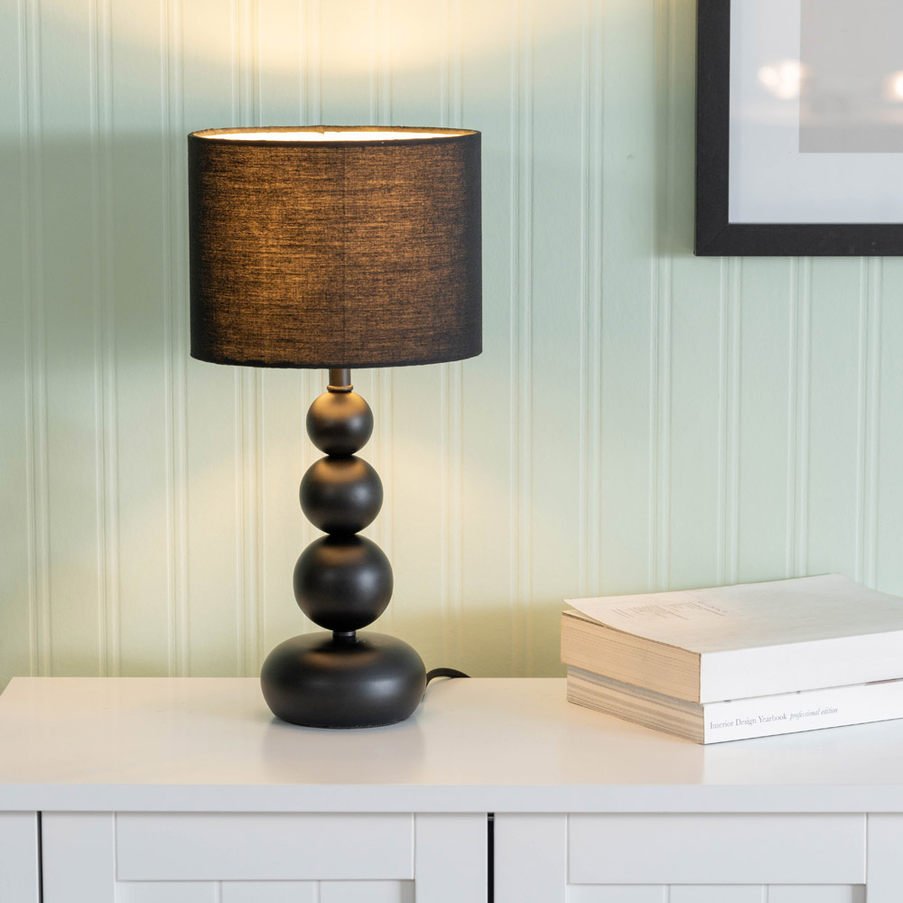 ValueLights Marissa 2 Pack Black Stacked Ball Touch LED Table Lamp Image 2