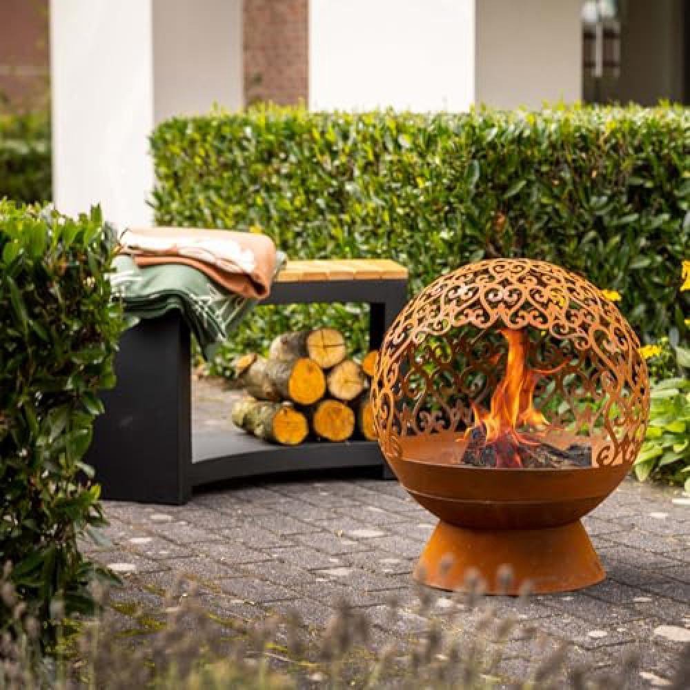 Fallen Fruits Laser Cut Curls Decorative Rust Fire Ball Image 2