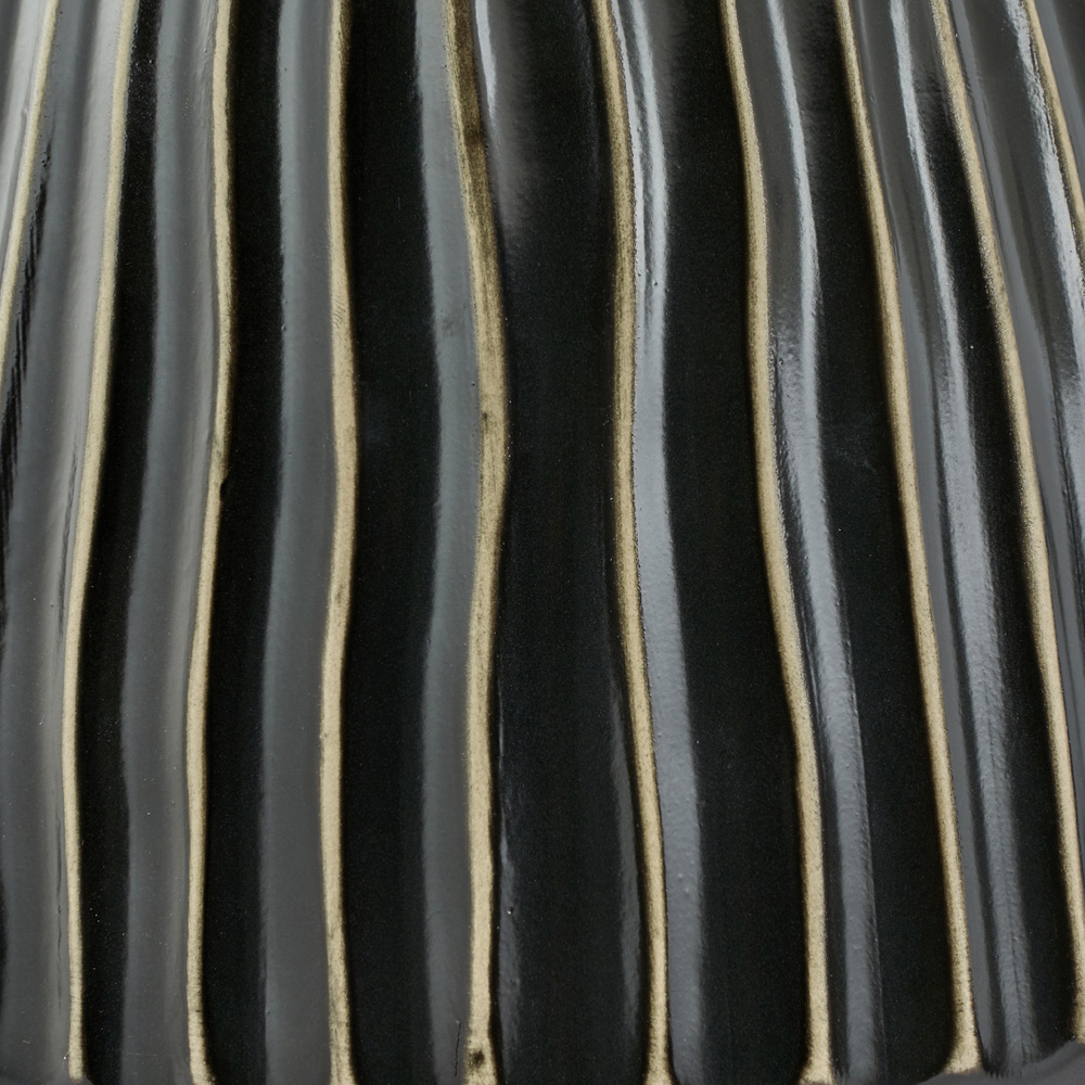 Pacific Lifestyle Artemis Black Textured and Brushed Silver Ceramic Table Lamp Image 4