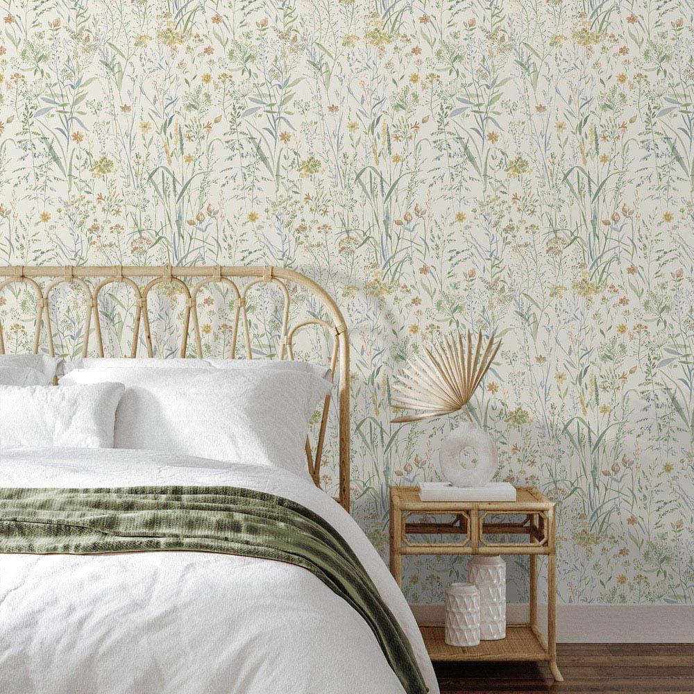 Grandeco Summer Meadow Sage Wallpaper Image 3
