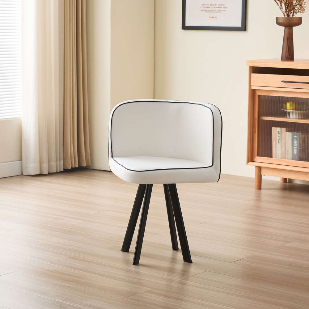 Comfy Living 6 Seater Dining Set Black and White Image 6