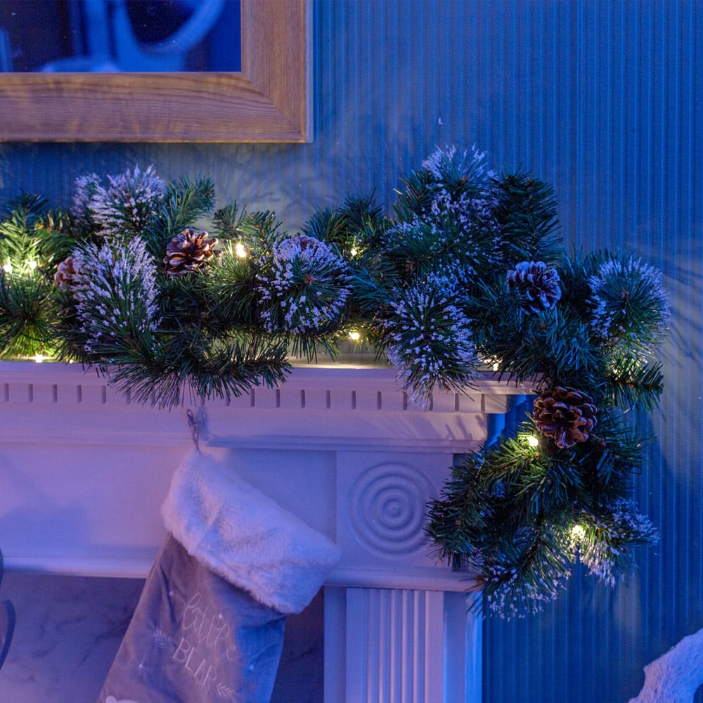 The Christmas Workshop Warm White LED Christmas Garland with Pinecones 183cm Image 2
