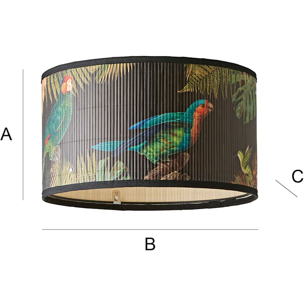 ValueLights Daintree Dark Jungle Bamboo Drum Medium Ceiling Lamp Shade Image 7