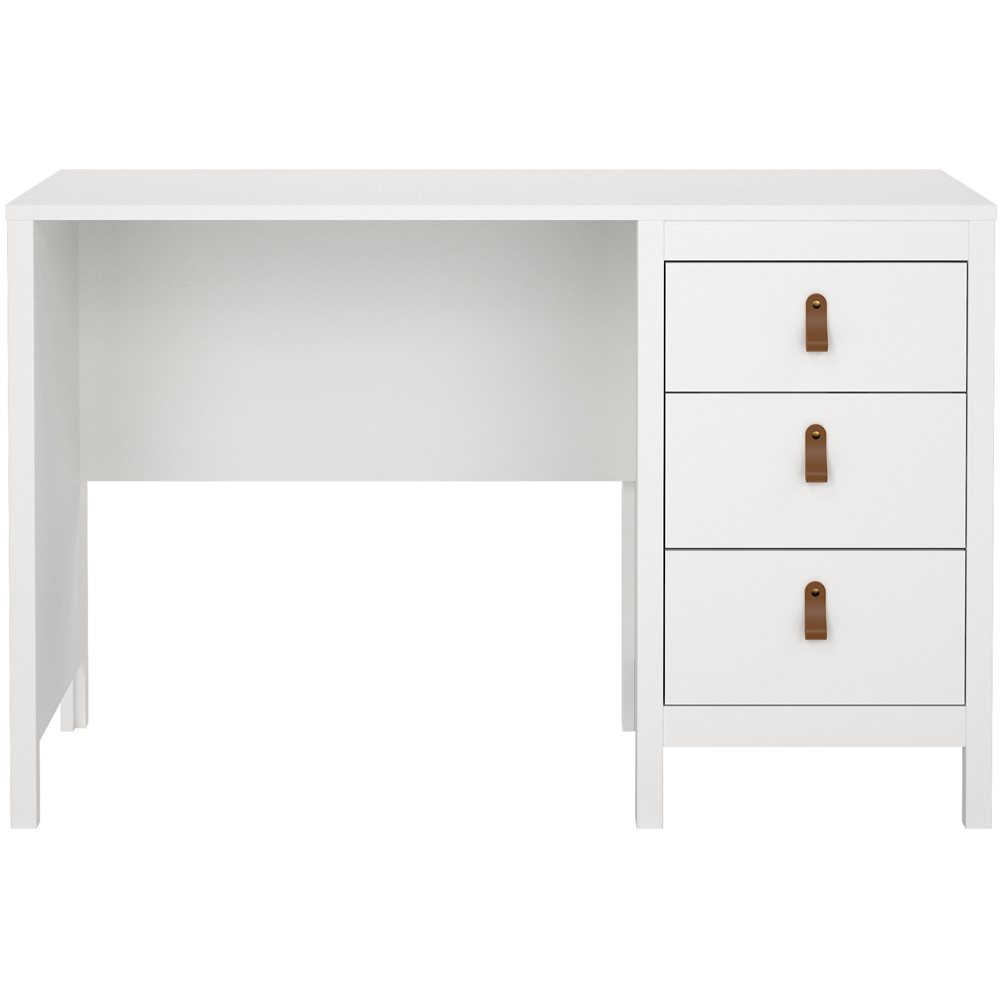 Florence Barcelona 3 Drawers Desk White Image 3