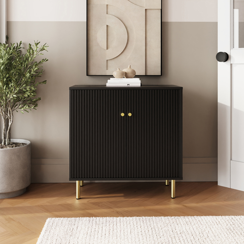 GFW Garrucha 2 Door Black Utility Shoe Cabinet Image 7