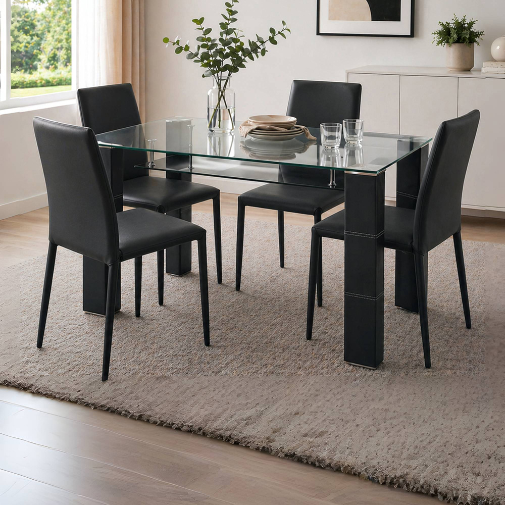 Julian Bowen Greenwich 6 Seater Glass Dining Table Image 5