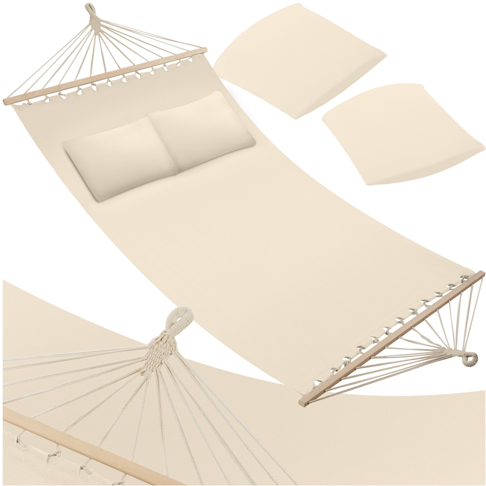 tectake Eden 2 Seater Beige Hammock with Support Bars Image 2