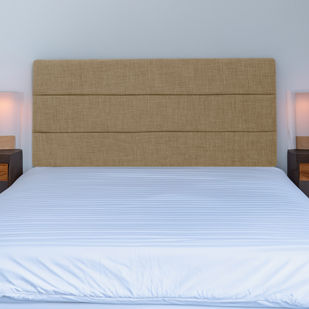 Bedmaster Small Double Cream Linen Milan Lined Headboard Image 1