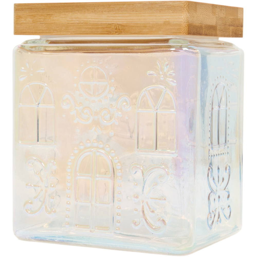 Christmas Glass Storage Jar with Bamboo Lid Image 2