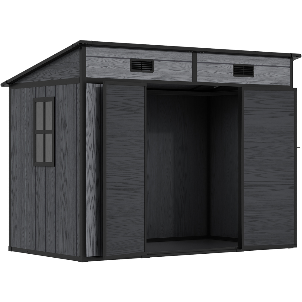 Living and Home 8 x 4ft Plastic Sloped Garden Storage Shed with Window Image 3