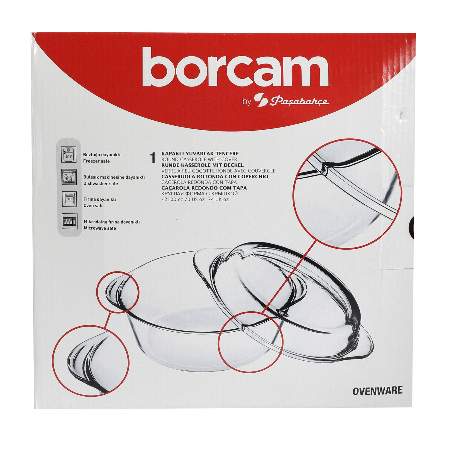 Round Casserole Dish - Clear Image 3