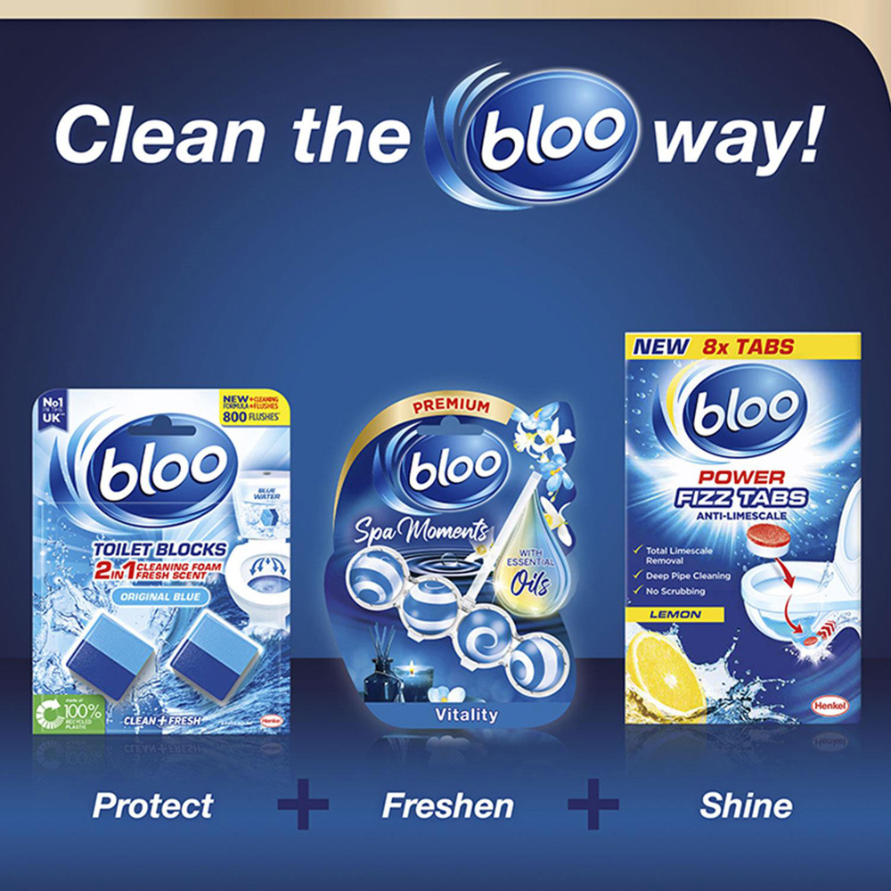 Bloo Spa Moments Vitality and Harmony Essential Oil Toilet Rim Block 6 Pack Image 5