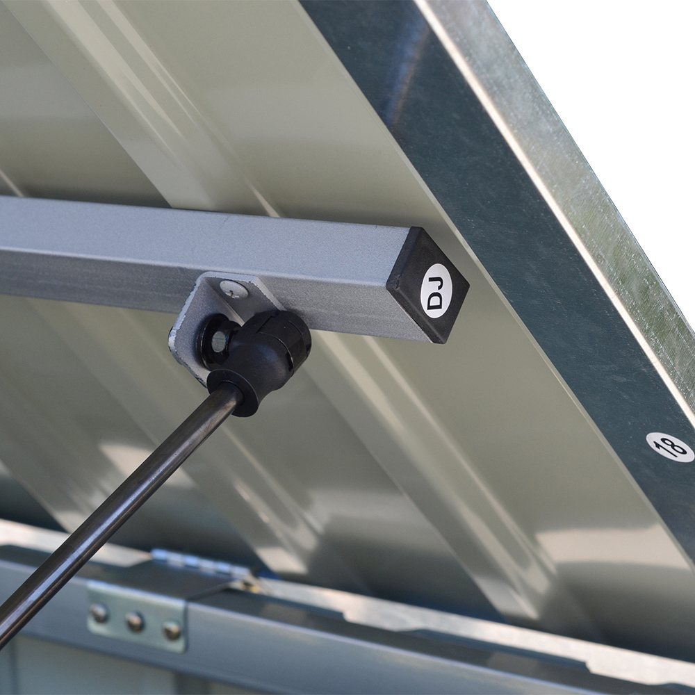 Living and Home 4.2 x 5.7ft Black Steel Trash Can Storage Shed Image 4