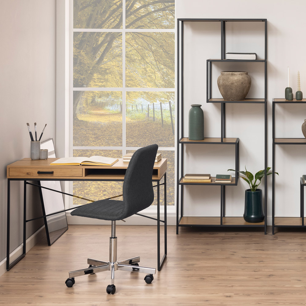 Florence Seaford Single Drawer Single Shelf Office Desk Oak Image 7