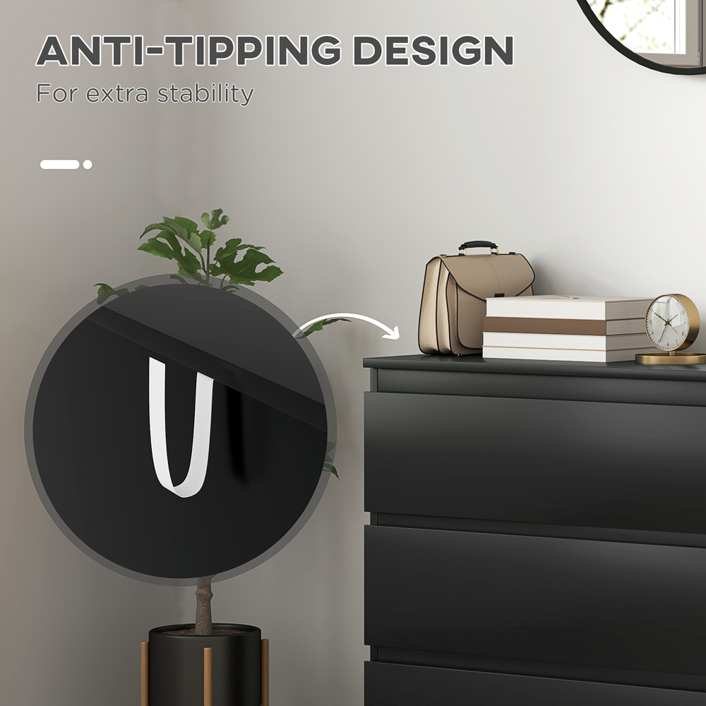 Portland 3 Drawer Black Chest of Drawers Image 8