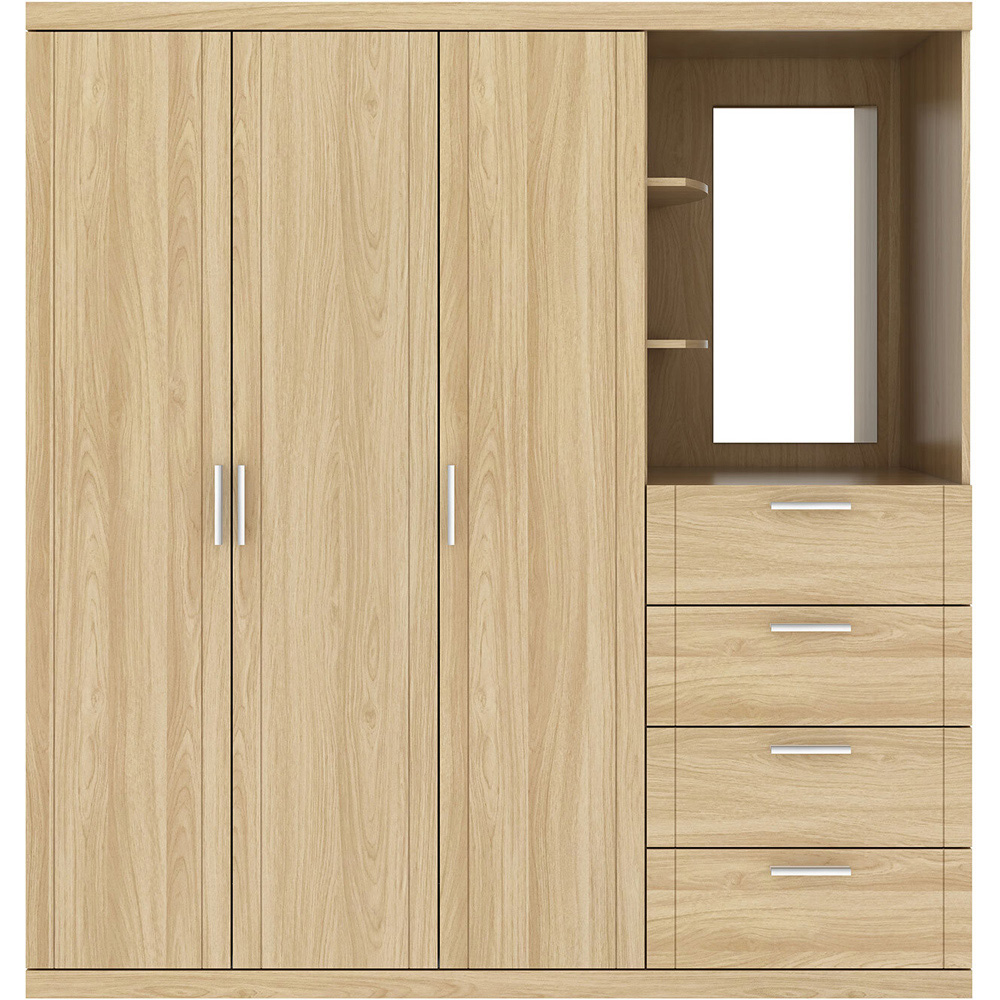 Compton 3 Door Euro Oak Combination Wardrobe Image 2