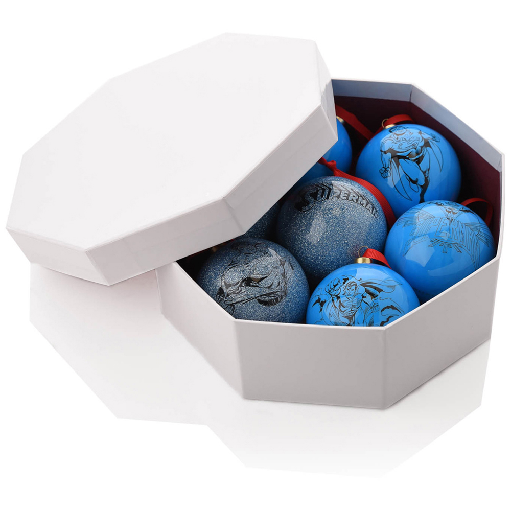 DC Comic Superman Christmas Baubles 7 Pack Image 2