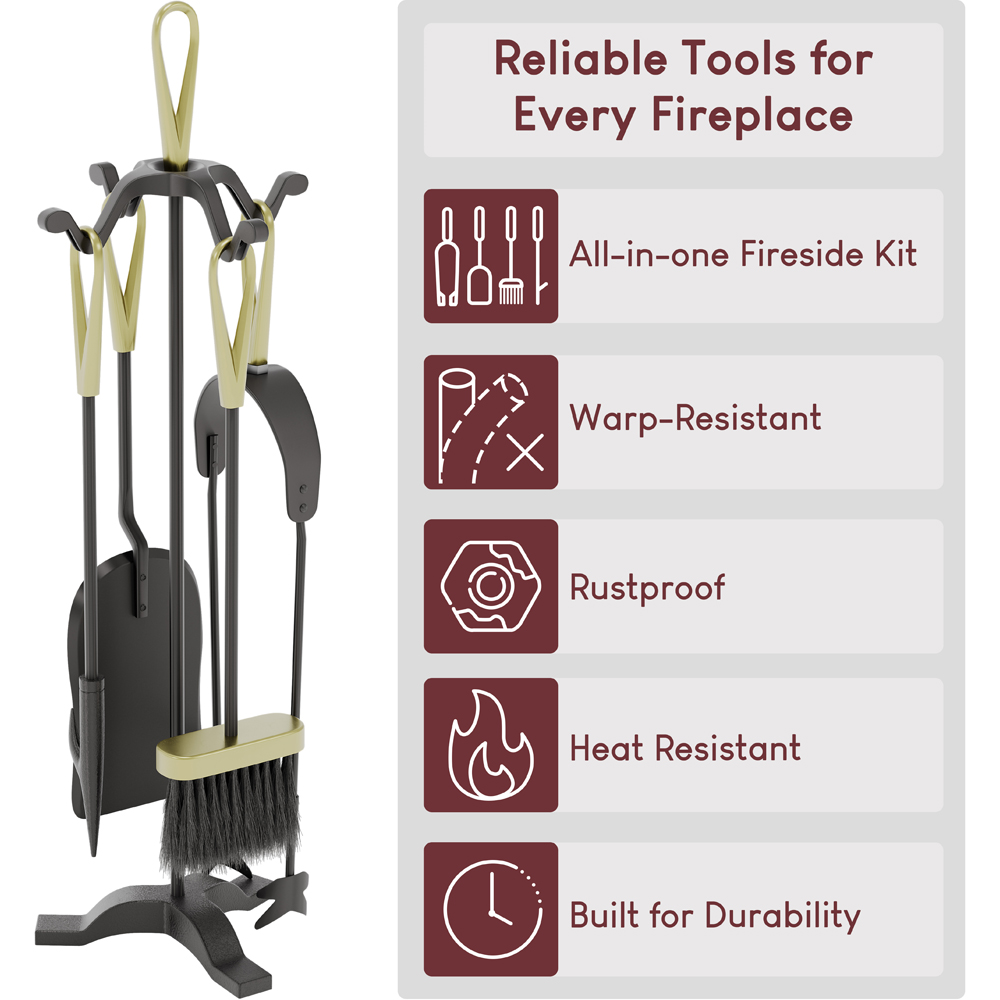 Fire Vida 5 Piece Buxton Fireside Companion Set Image 2