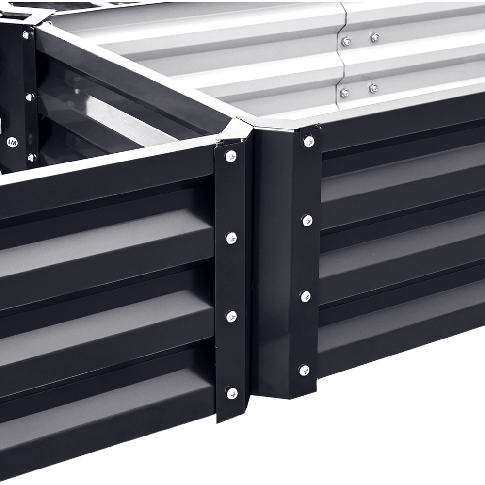 Living and Home 5 Compartment Black U-shaped Metal Raised Garden Bed Image 6