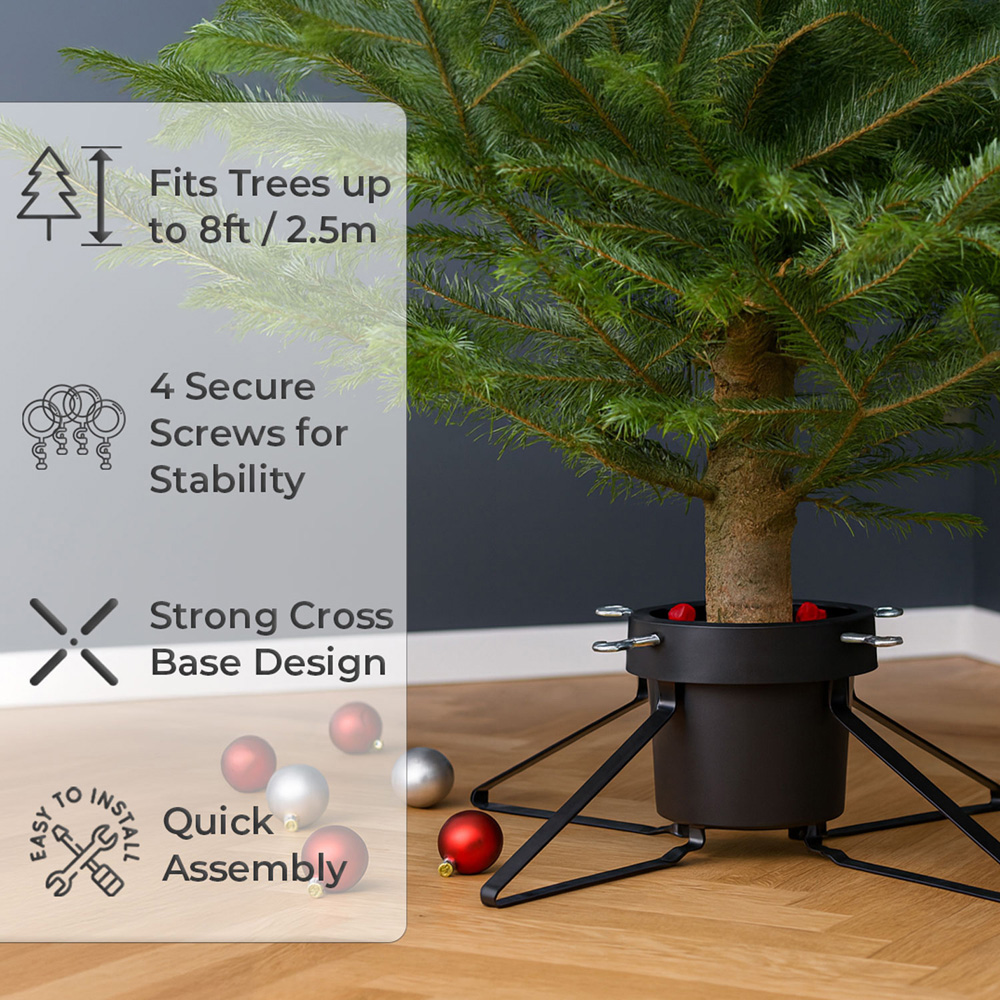 Neo Black Real Christmas Tree Stand with Metal Base Image 6