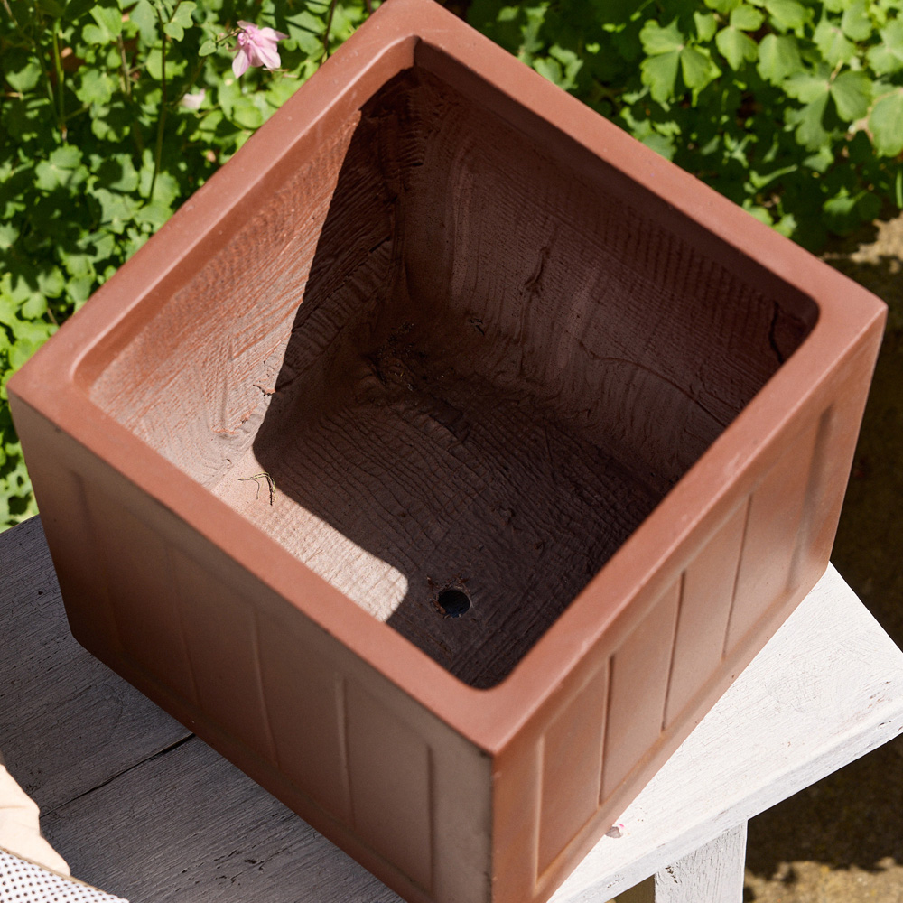 Dibor Merano Brown Square Planter 30cm Image 5