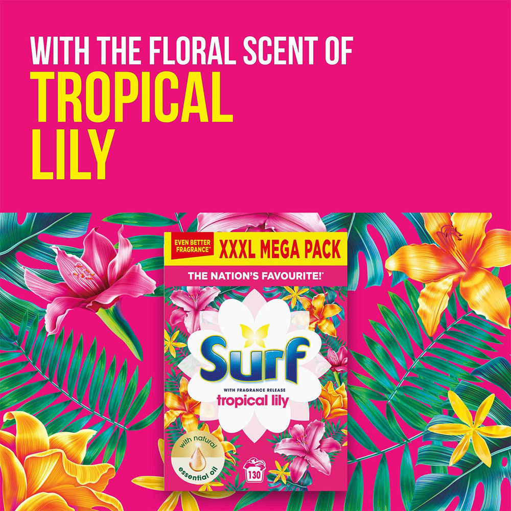 Surf Tropical Lily Laundry Powder with Comfort Blue Skies Fabric Conditioner Image 7
