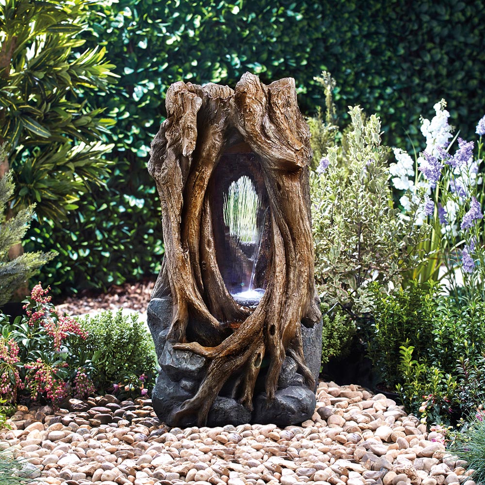 Garden Gear Serenity Hollow Tree Trunk Waterfall Water Feature Image 2