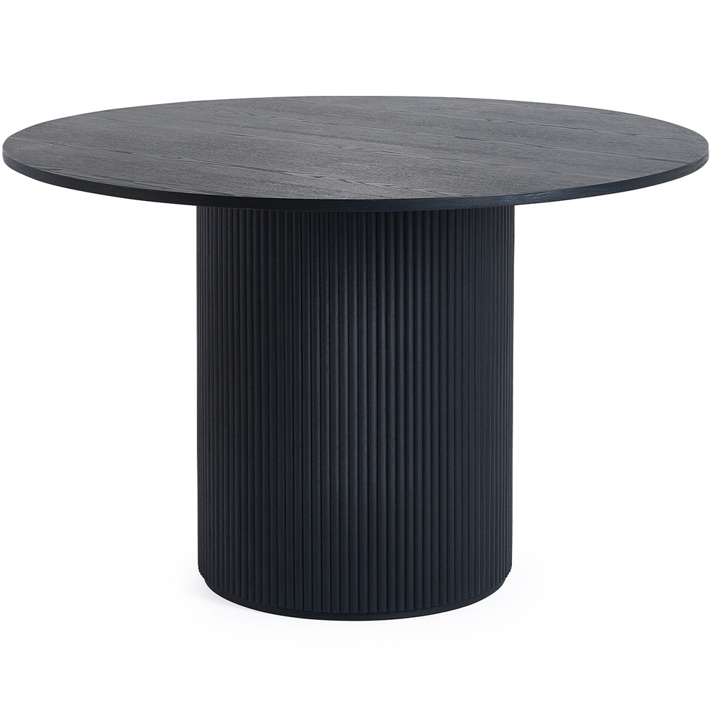 Julian Bowen Louis 4 Seater Fluted Round Dining Table Black Image 2
