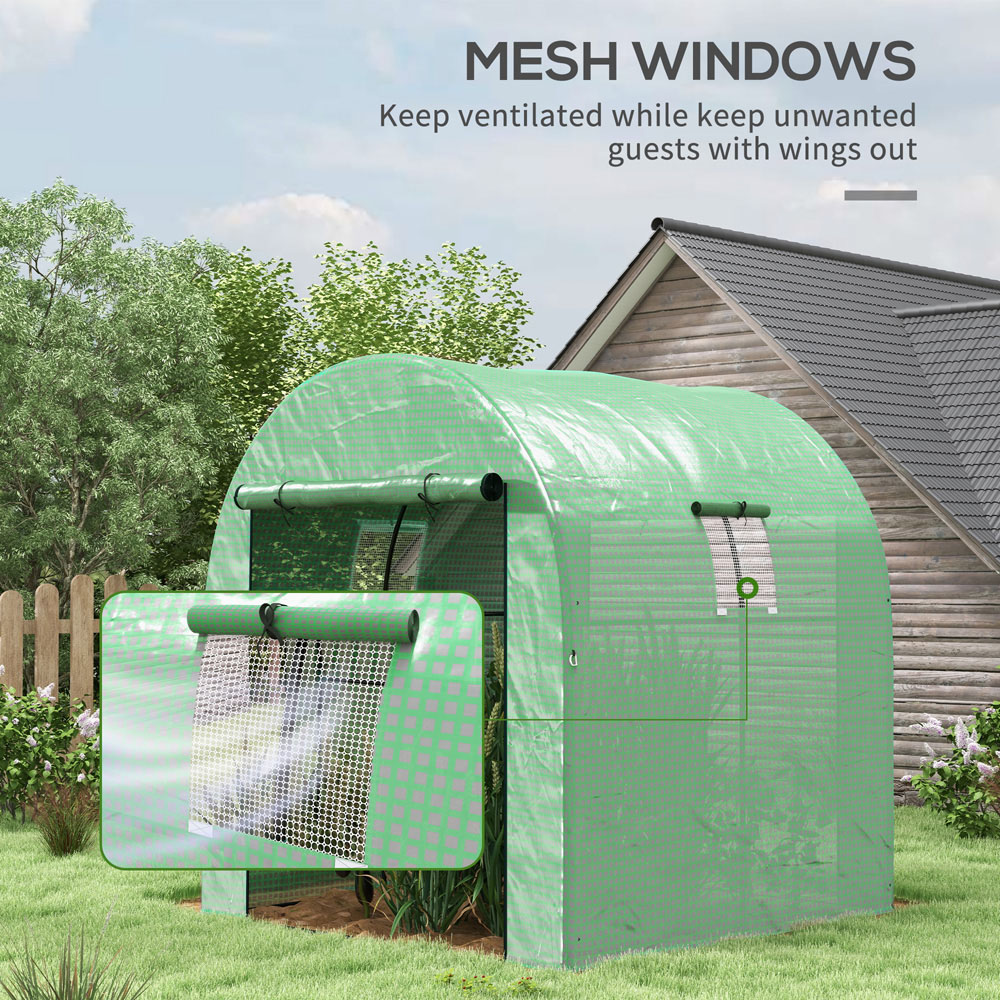 Outsunny Green PE 6 x 6ft Polytunnel Greenhouse Image 5