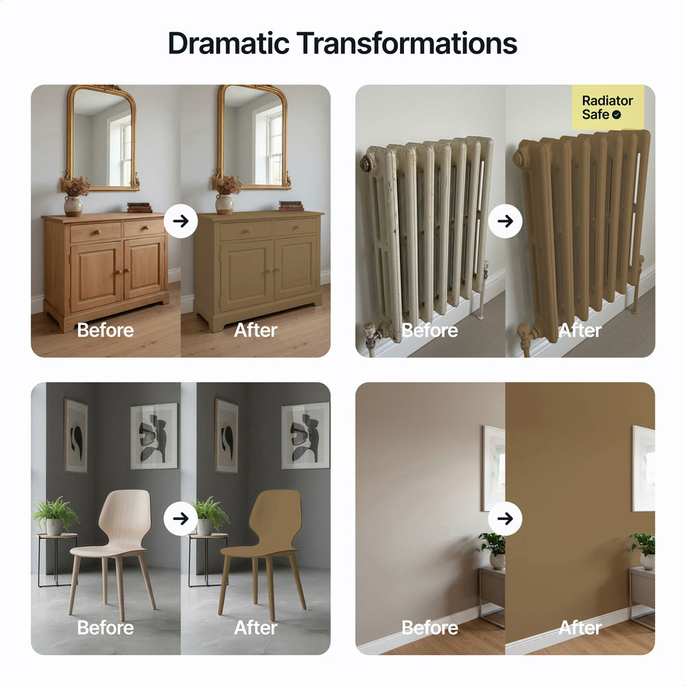 Hemway Mustard Brown Furniture and Walls Matt Chalk Paint 1L Image 5